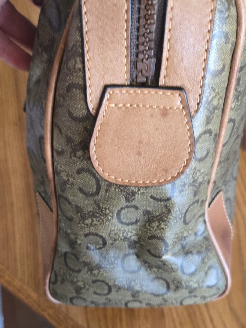 Celine Vintage Macadam Canvas Top Handle  W/ COA - Picture 5 of 15